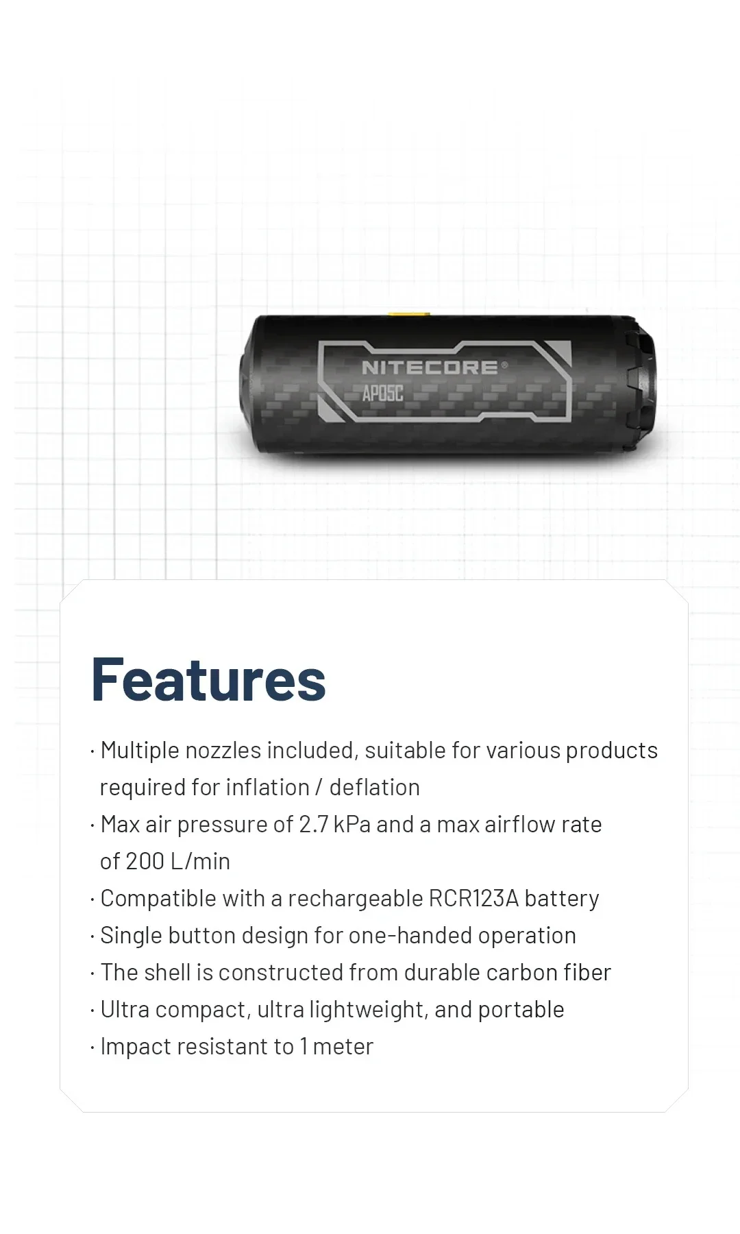 AP05C - Ultra Lightweight Air Pump (2.7kPa) - Image 18