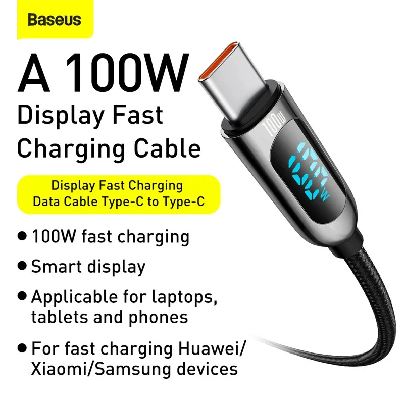 Baseus 100W Display Fast Charging Cable USB-C (1m) - Image 10