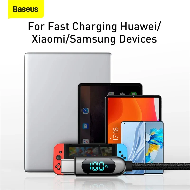 Baseus 100W Display Fast Charging Cable USB-C (1m) - Image 8