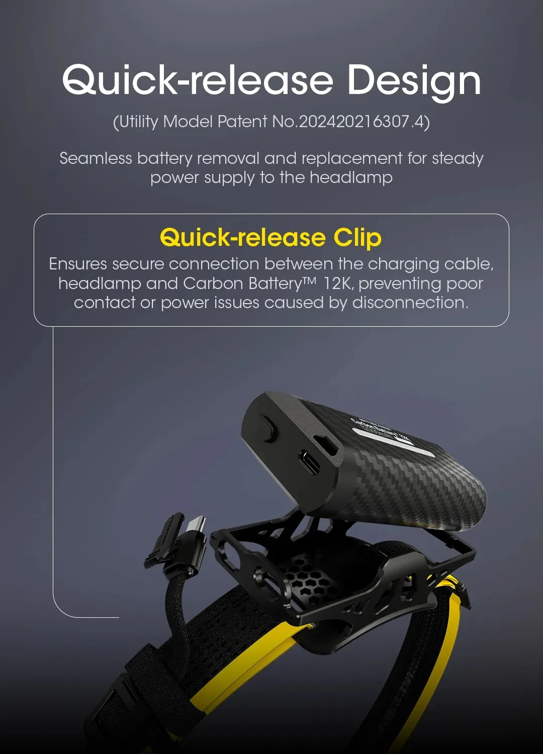 Carbon Battery 12K Headband Kit (12,000mAh 3A) - Image 11