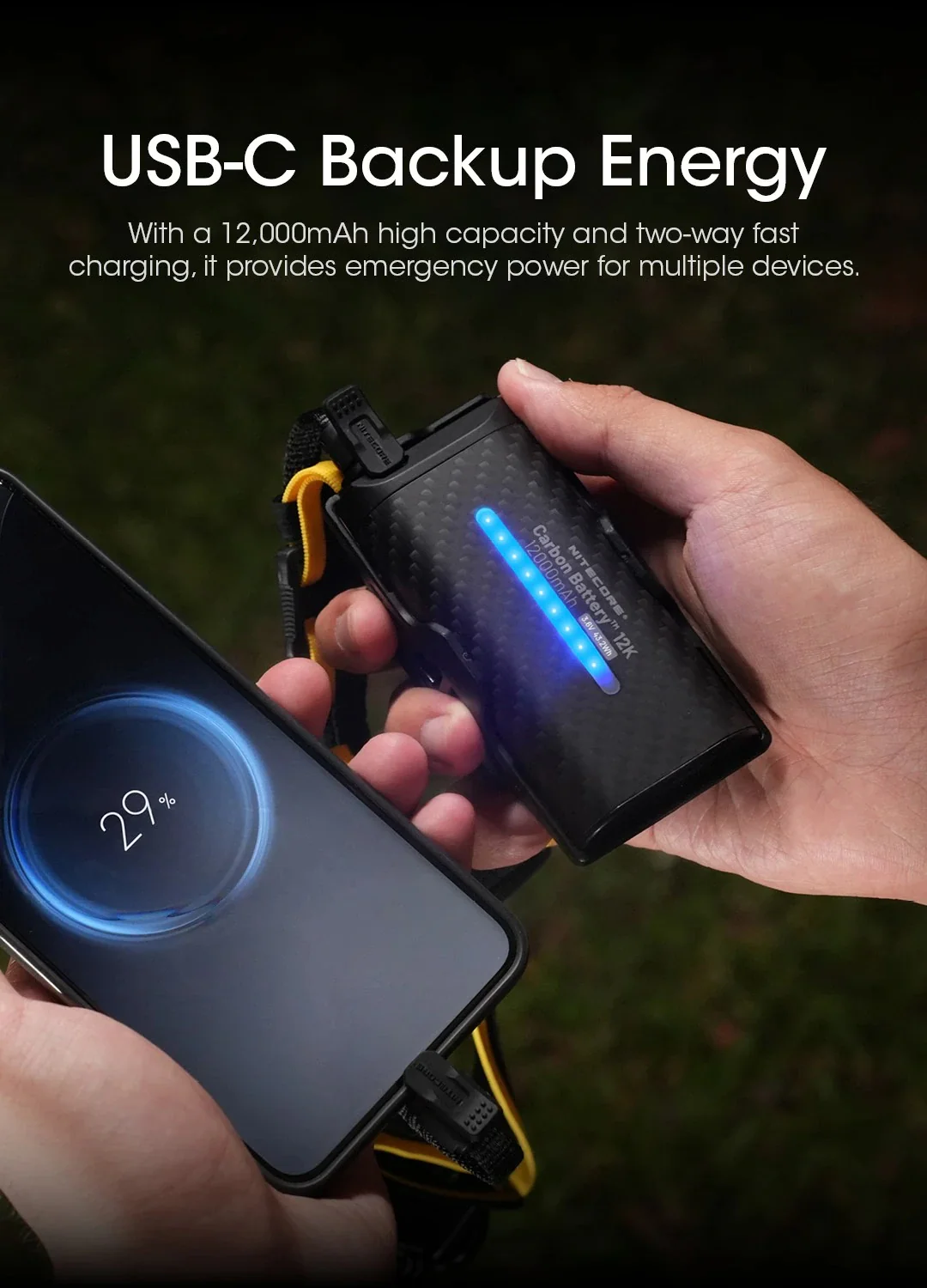 Carbon Battery 12K Headband Kit (12,000mAh 3A) - Image 15