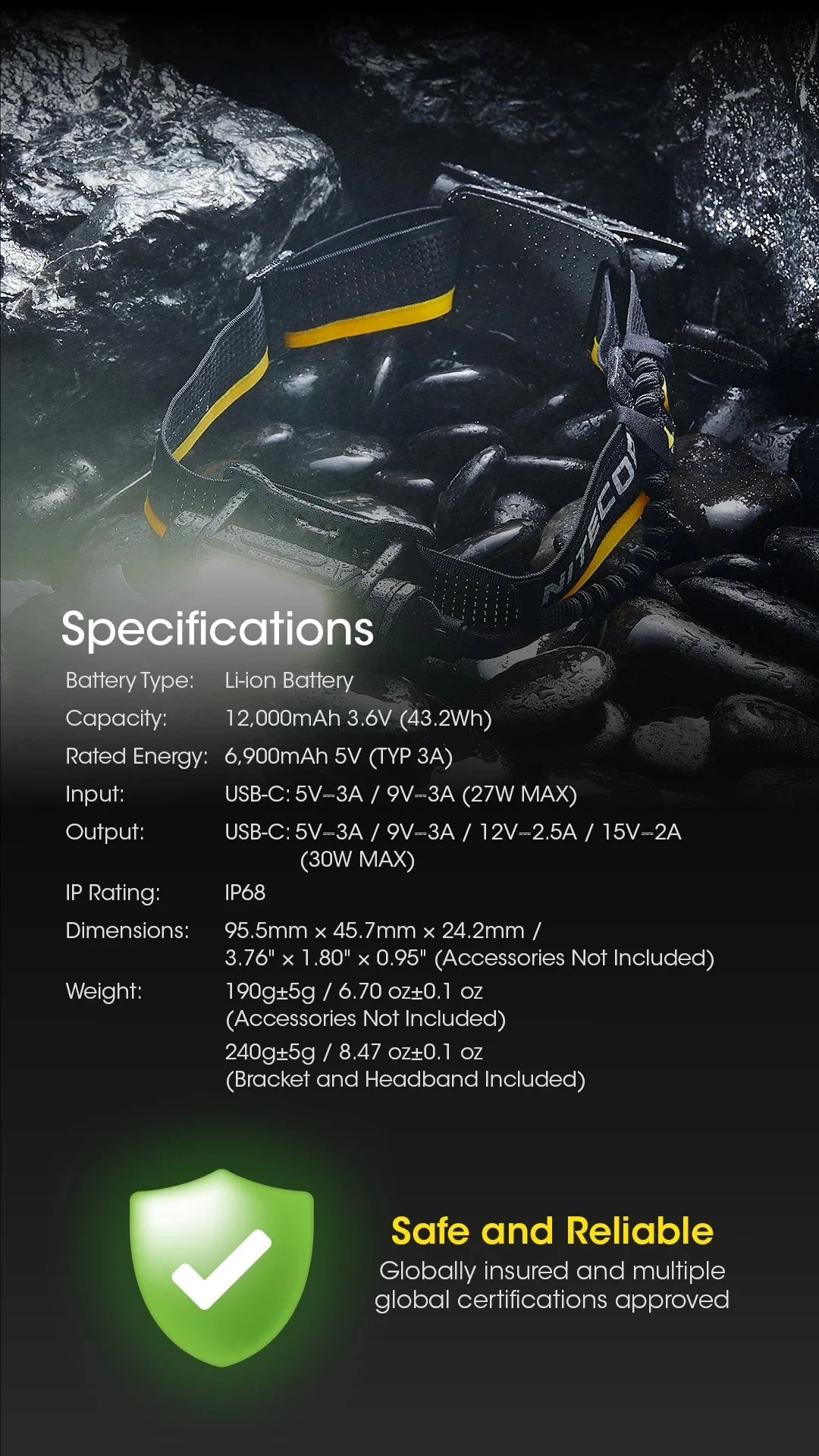 Carbon Battery 12K Headband Kit (12,000mAh 3A) - Image 17