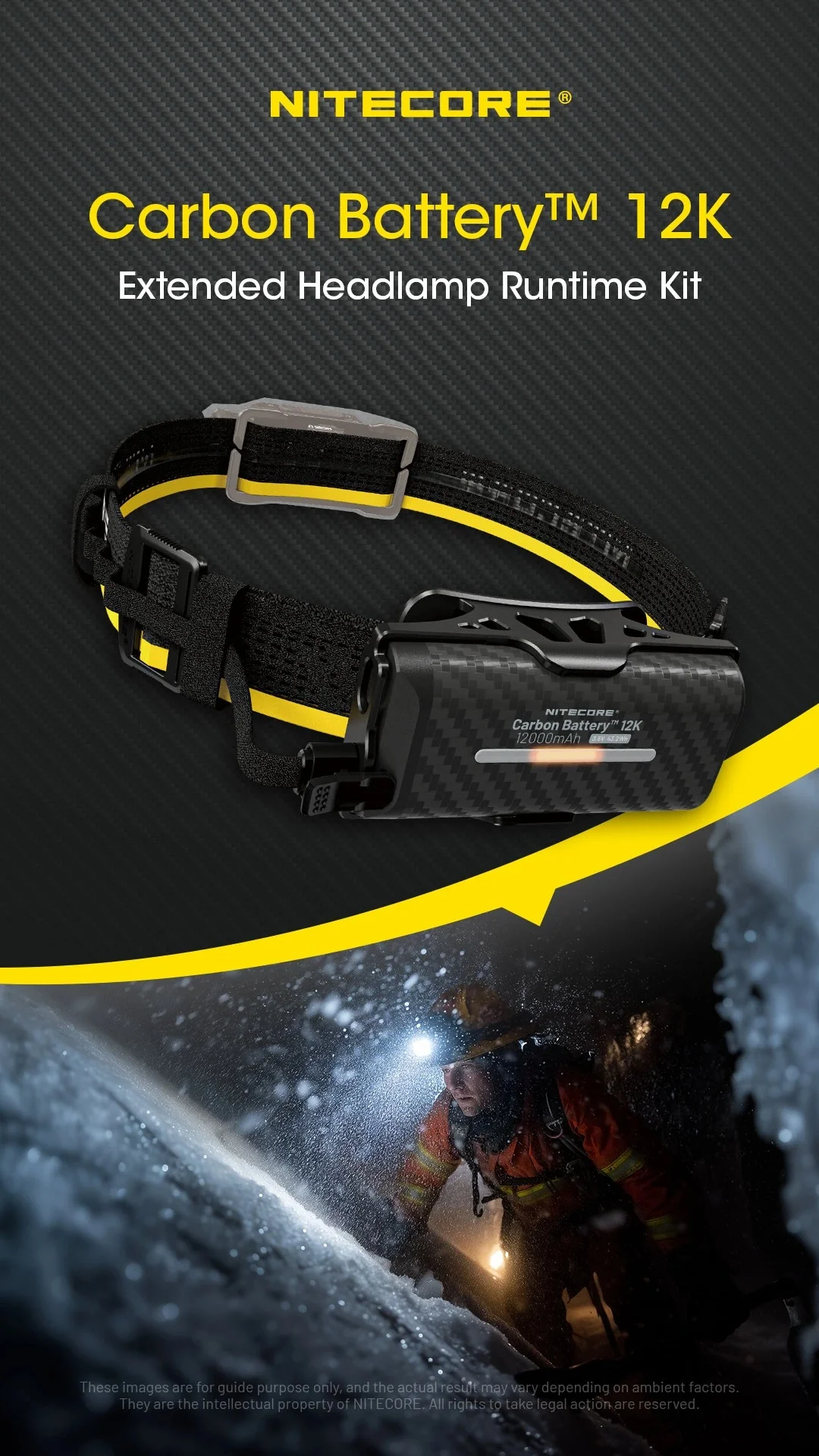 Carbon Battery 12K Headband Kit (12,000mAh 3A) - Image 5