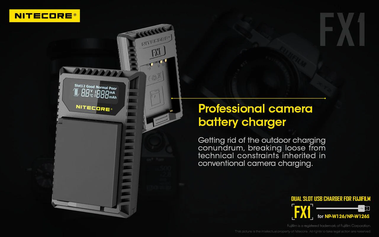 FX1 (Fujifilm NP-W126) Dual-Slot Battery Charger - Image 4