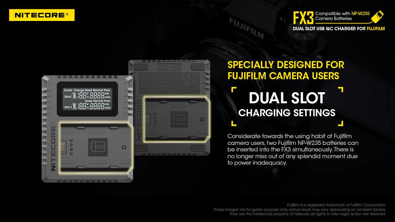 FX3 (Fujifilm NP-W235) Dual-Slot Battery Charger - Image 11