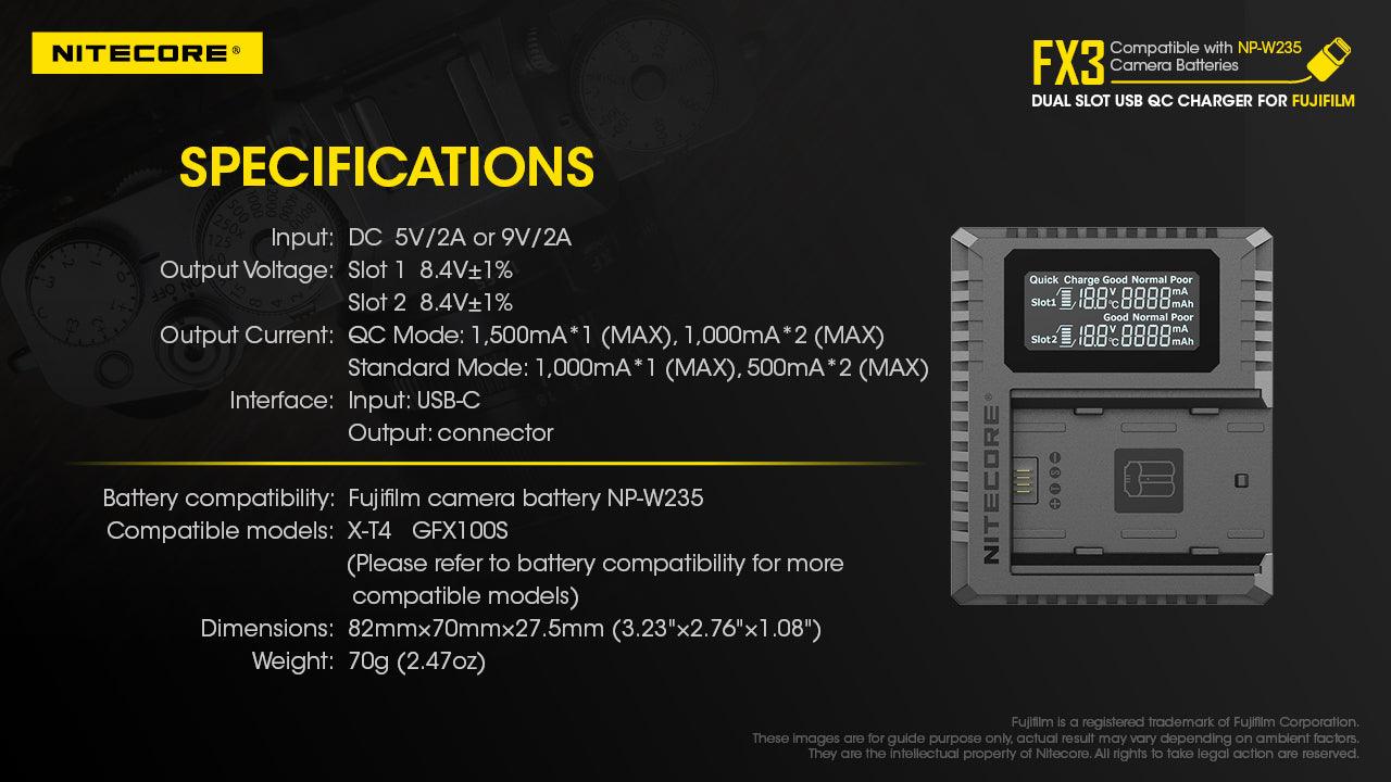 FX3 (Fujifilm NP-W235) Dual-Slot Battery Charger - Image 19