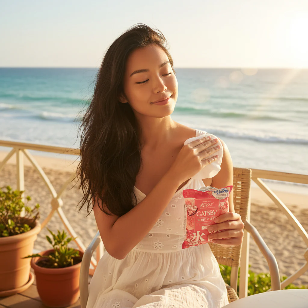 GATSBY Body Wipes Icy Cold Peach (Removes Sweat & Body Odour) - Image 4