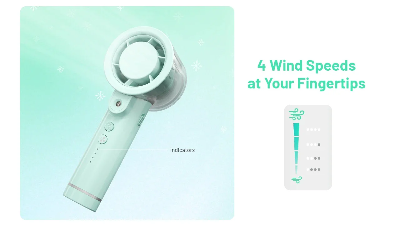 izzCool 20 (Green) - Handheld Air Conditioner Fan (2,000mAh) - Image 10