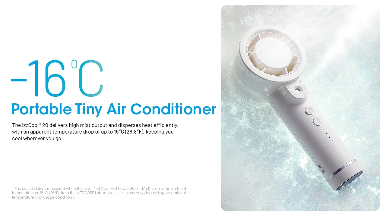 izzCool 20 (Green) - Handheld Air Conditioner Fan (2,000mAh) - Image 5