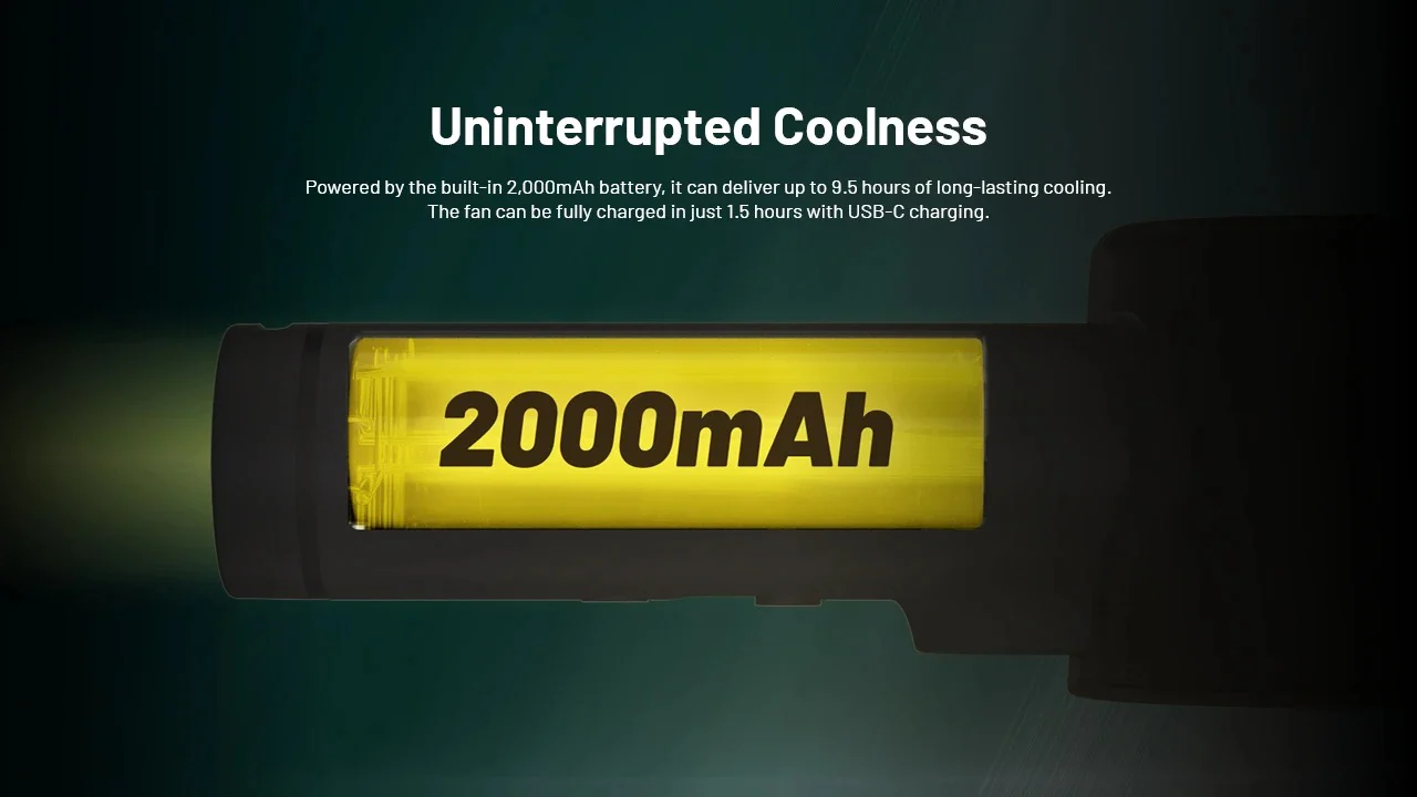 izzCool 20 (Green) - Handheld Air Conditioner Fan (2,000mAh) - Image 8