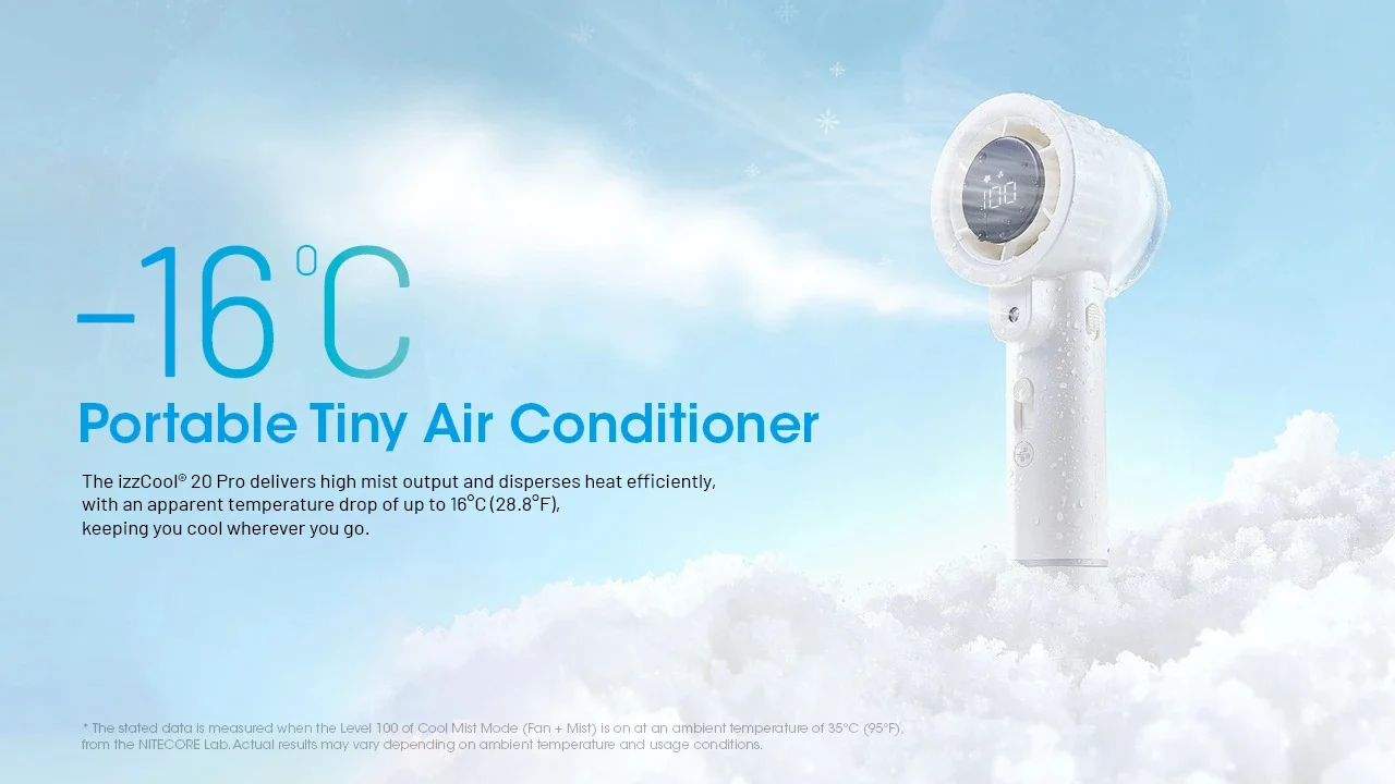 izzCool 20 PRO (Green) - Handheld Air Conditioner Fan (5,000mAh) - Image 5