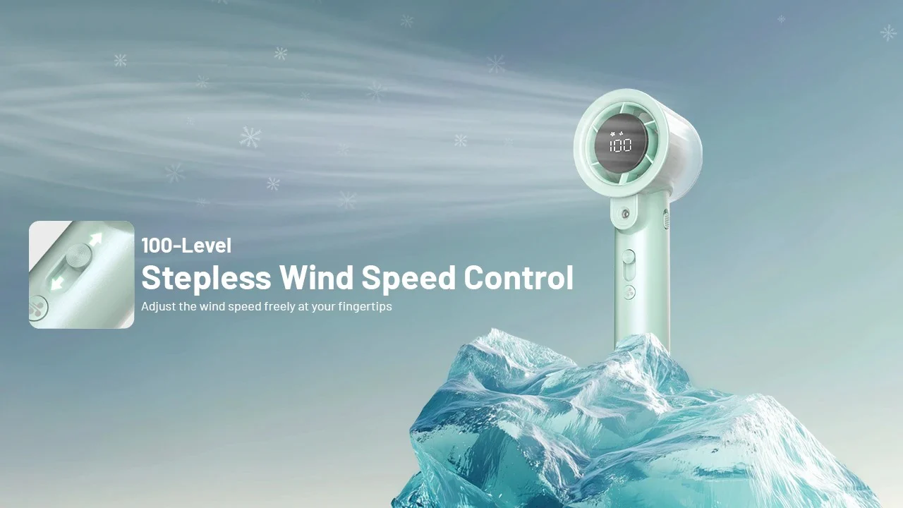izzCool 20 PRO (Green) - Handheld Air Conditioner Fan (5,000mAh) - Image 9