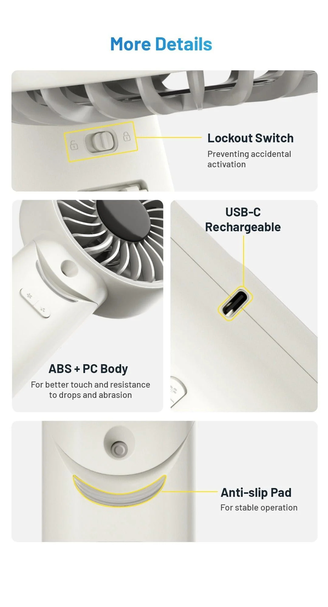 izzCool 30 (White) - Foldable Air Conditioner Fan (3,500mAh) - Image 16