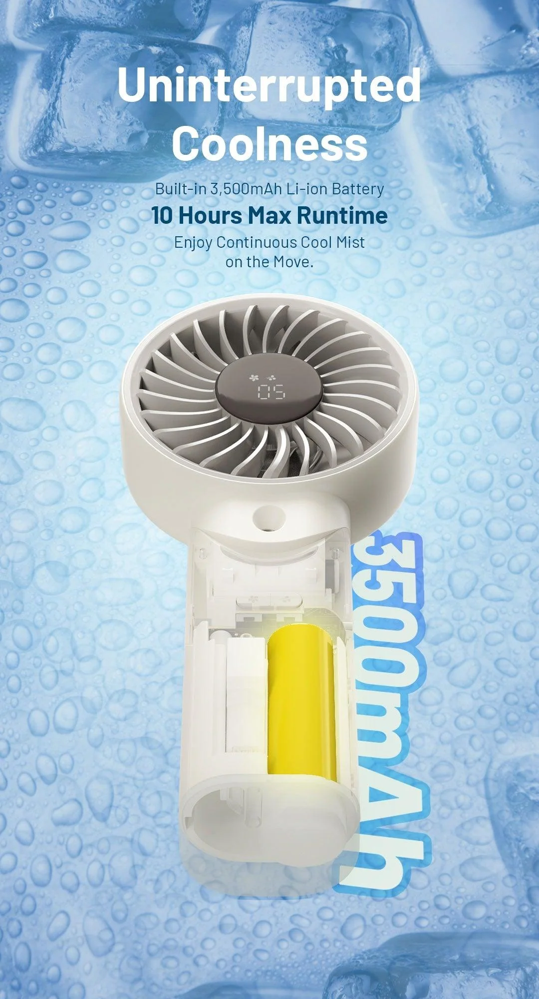 izzCool 30 (White) - Foldable Air Conditioner Fan (3,500mAh) - Image 8