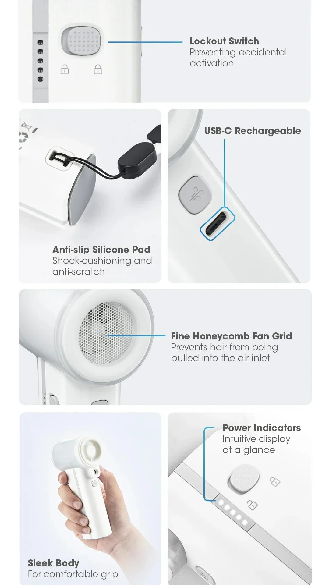 izzCool 40 - High Speed Handheld Air Conditioner Fan (5,200mAh) - Image 14