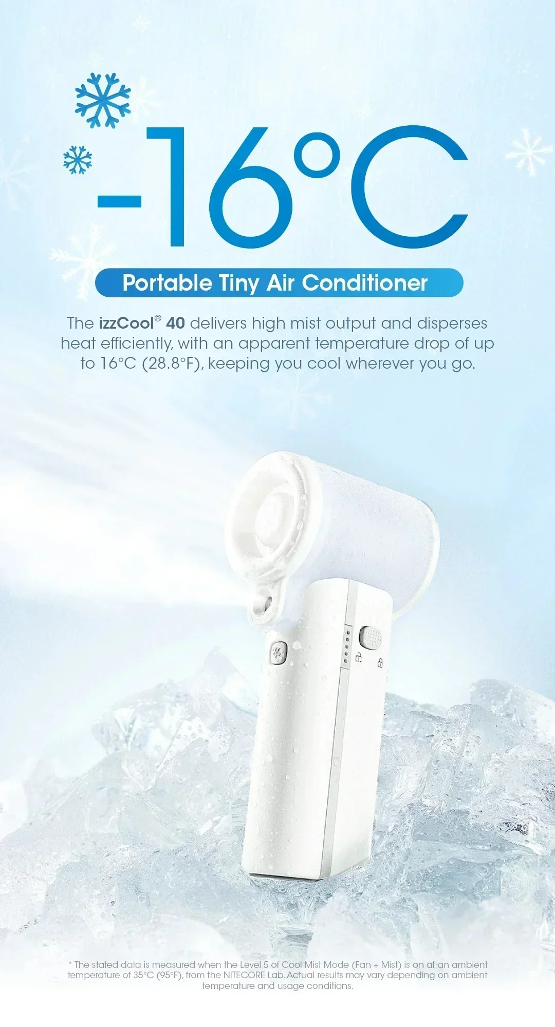 izzCool 40 - High Speed Handheld Air Conditioner Fan (5,200mAh) - Image 6