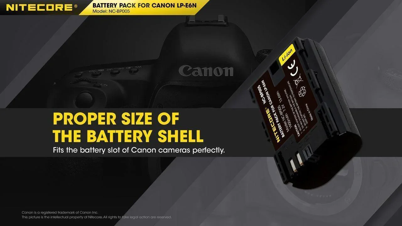 LP-E6N (1900mAh) Battery Pack for Canon (NC-BP005) - Image 6
