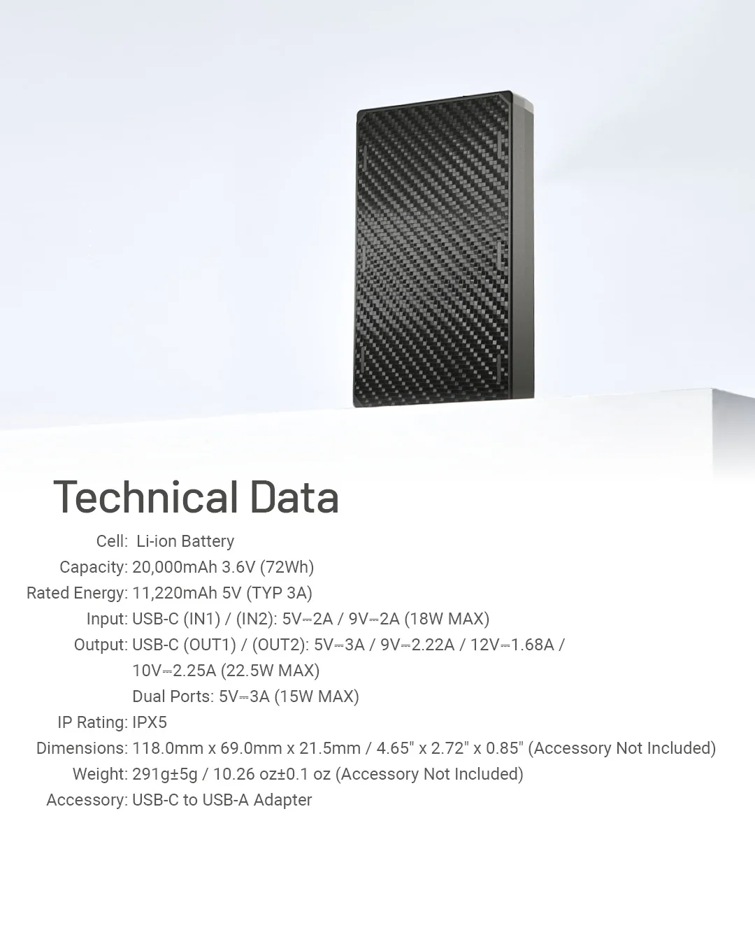 NB20000 Carbon Fiber Energy Brick (20,000mAh 3A GEN3) - Image 23