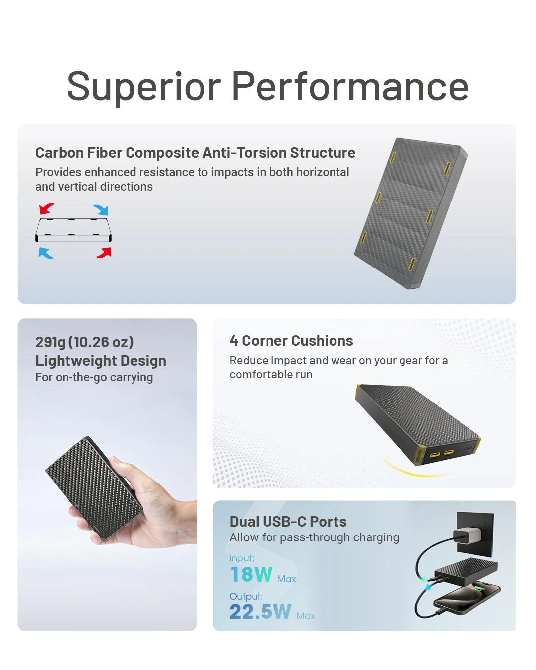 NB20000 Carbon Fiber Energy Brick (20,000mAh 3A GEN3) - Image 6
