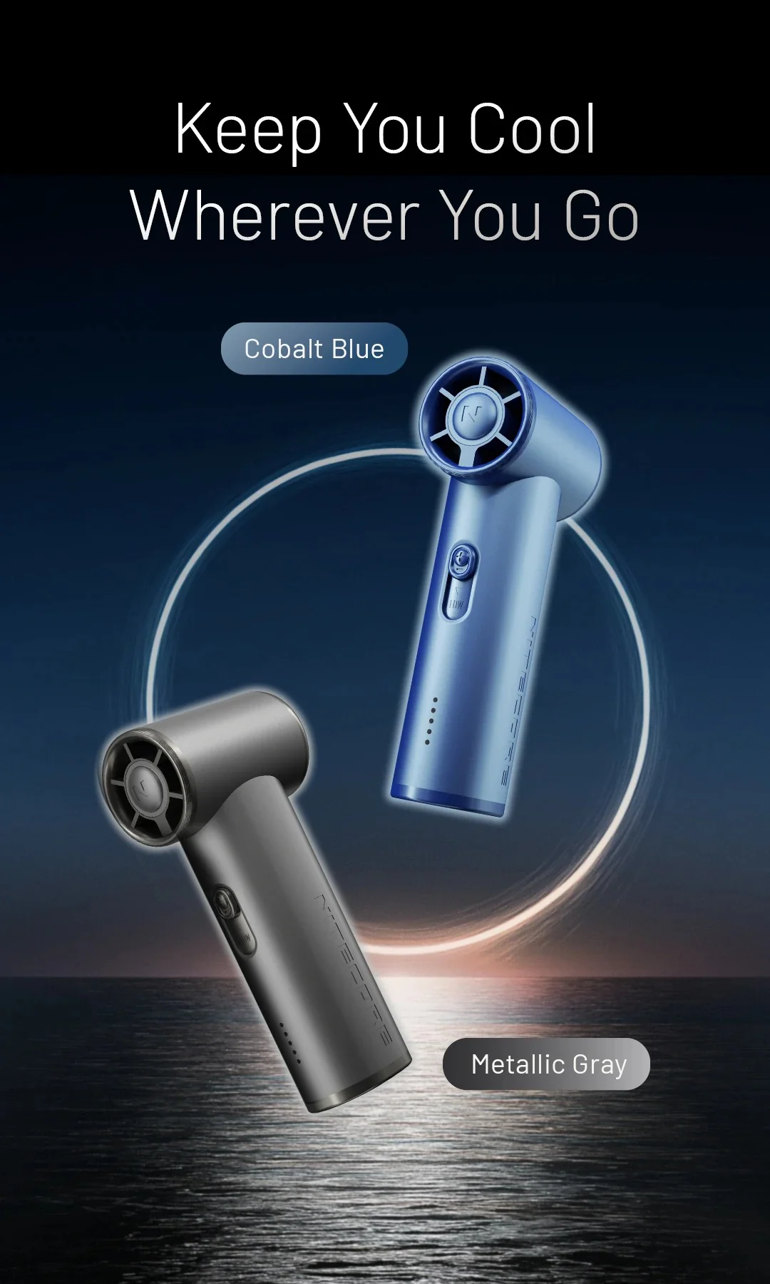NEF01 (Black) - Mini High-Speed Handheld Fan (4,000mAh) - Image 13