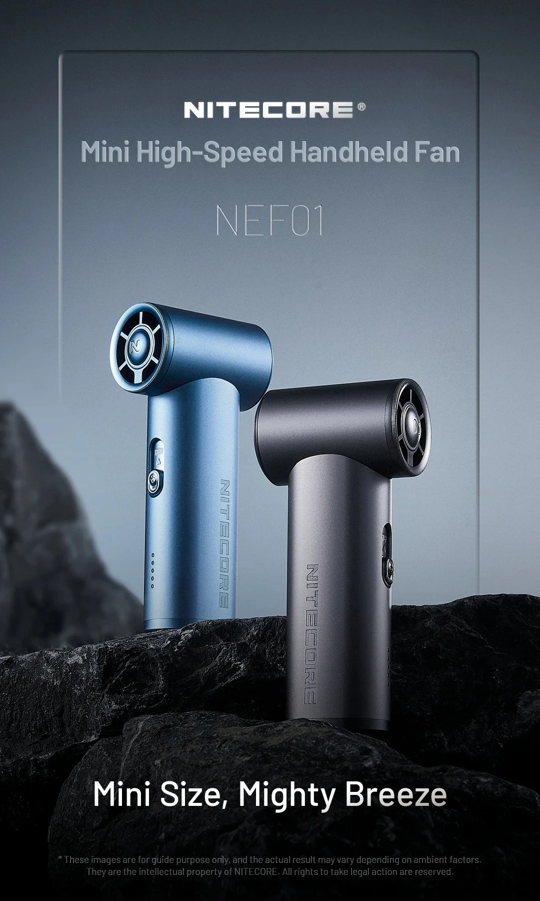 NEF01 (Black) - Mini High-Speed Handheld Fan (4,000mAh) - Image 4