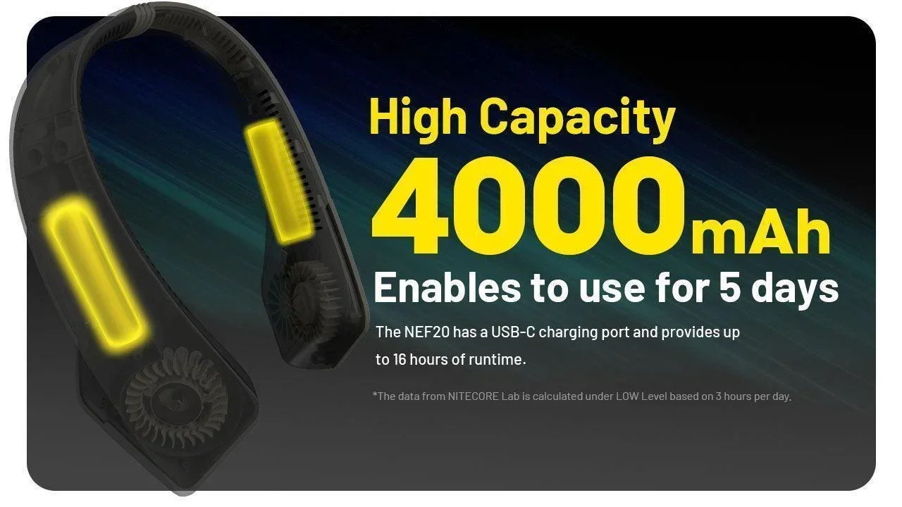 NEF20 - Bladeless Neck Fan (4,000mAh) - Image 6