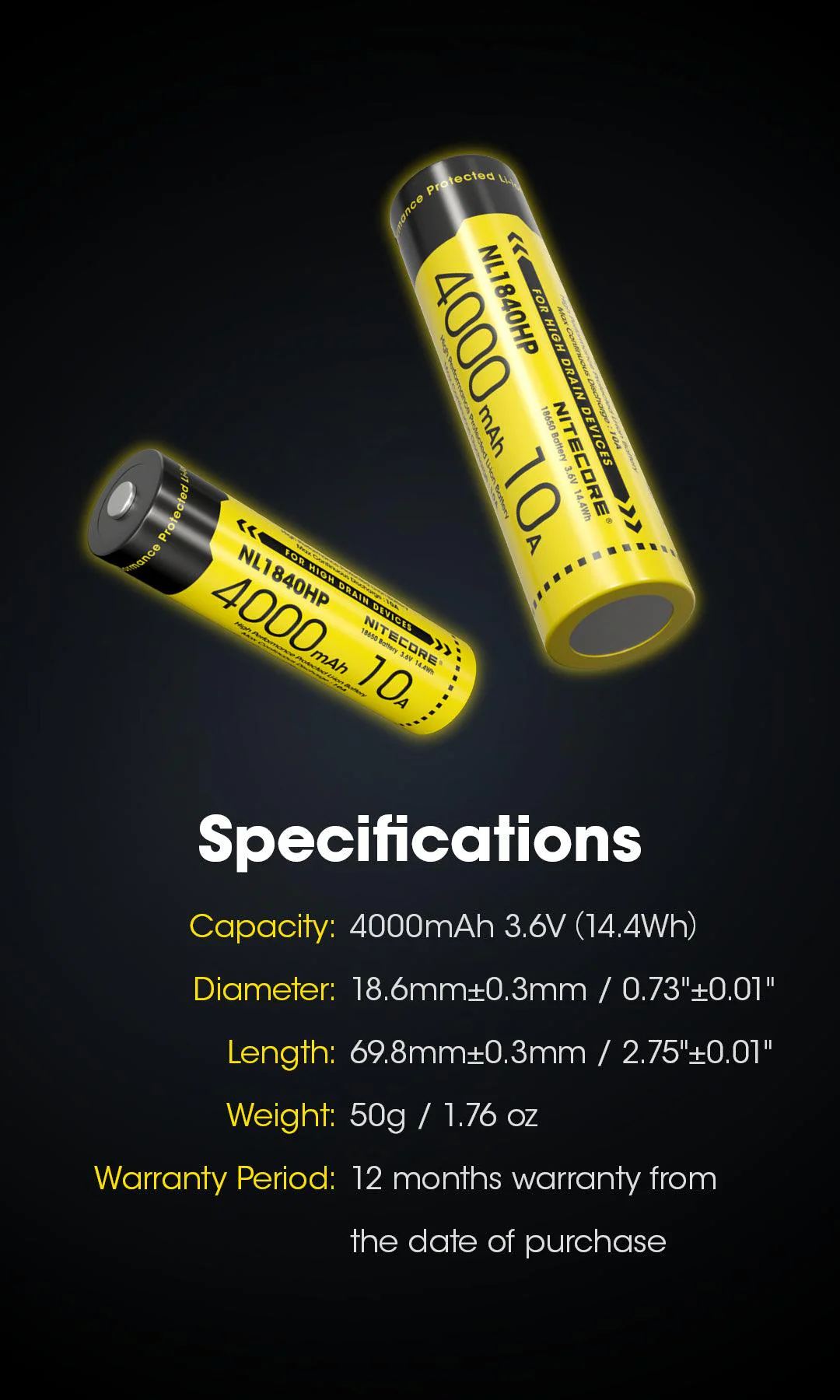 NL1840HP (18650 - 4000mAh - 10A) - Image 12