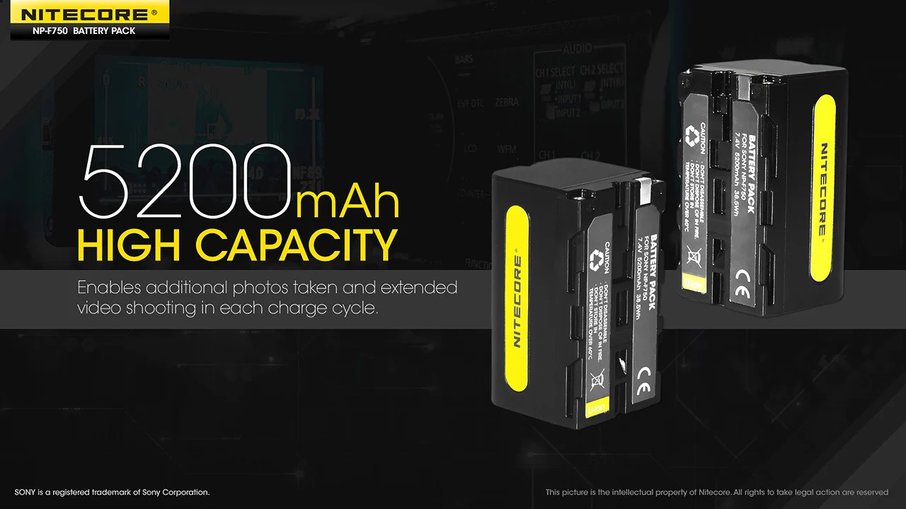 NP-F750 (5200mAh) Battery Pack for Sony - Image 3