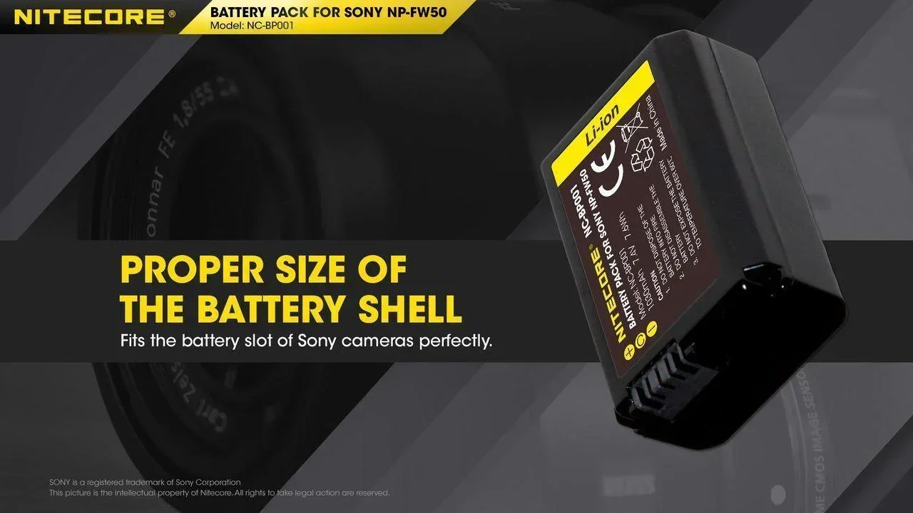 NP-FW50 (1030mAh) Battery Pack for Sony (NC-BP001) - Image 3
