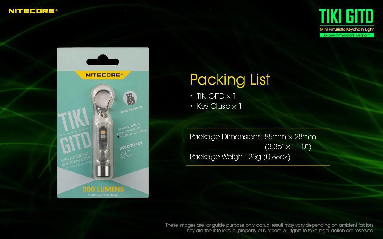TIKI (GREEN Glow In The Dark) - 300 lumens - Image 25