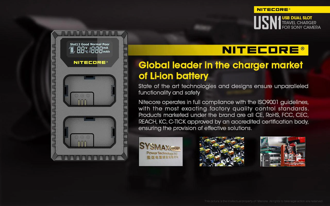 USN1 (Sony NP-FW50) Dual-Slot Battery Charger - Image 4