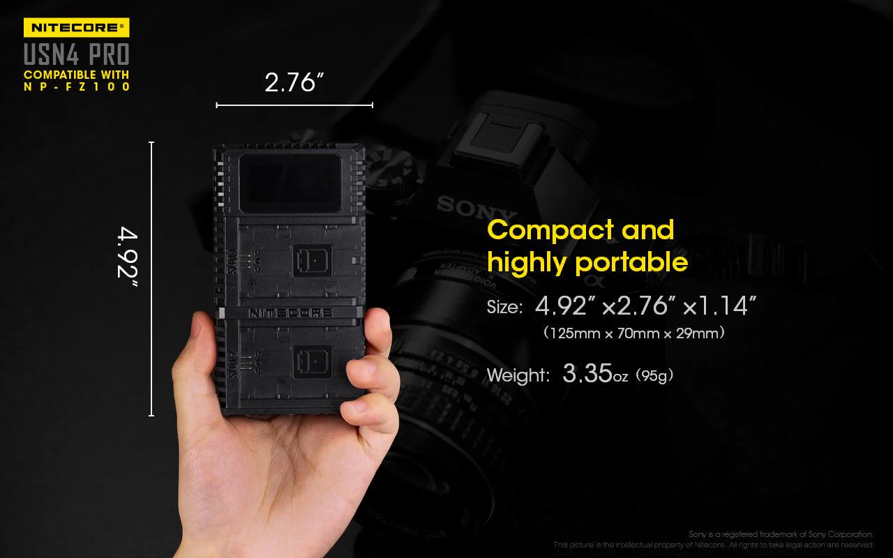 USN4 PRO (Sony NP-FZ100) Dual-Slot Battery Charger - Image 18