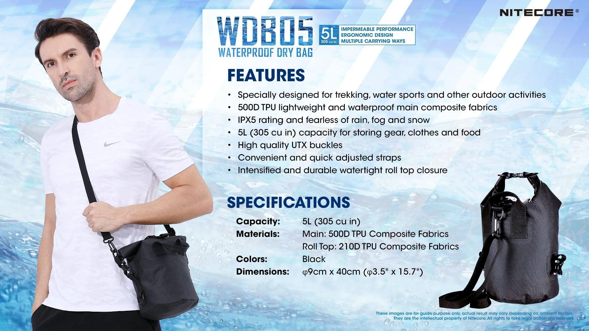 WDB05 - Waterproof Dry Bag 5L - Image 6